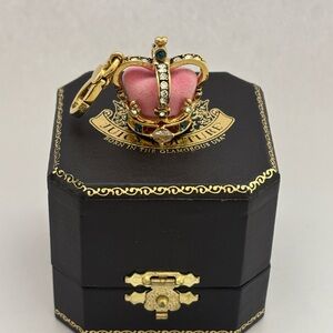 Juicy Couture Pink and Gold Crown charm for bracelet. Y2K 2007 charm Vintage